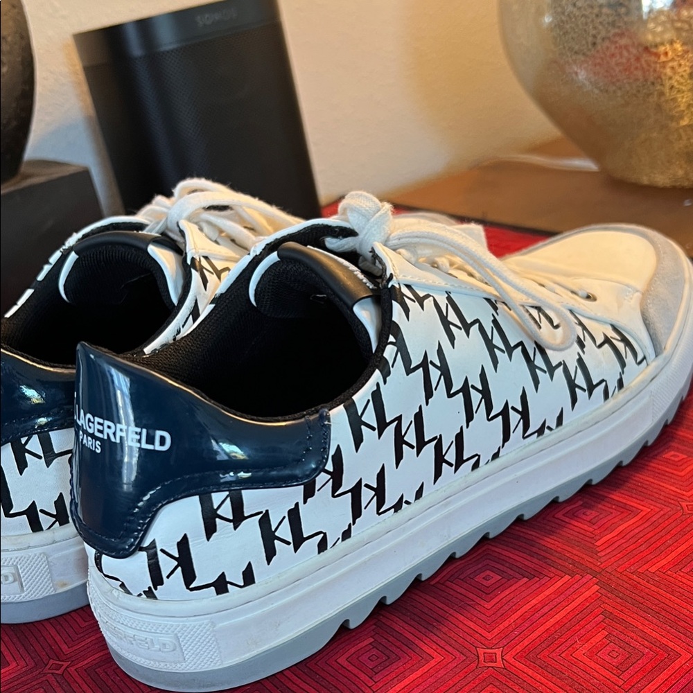 Karl Lagerfeld Black and White Patterned Athletic Shoes